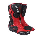 Botas de motocicleta con protección para los pies, Botas de carreras profesionales de alta velocidad para motorista, Botas de microfibra para hombre, Botas de carreras para Moto
