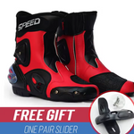 Botas de motocicleta con protección para los pies, Botas de carreras profesionales de alta velocidad para motorista, Botas de microfibra para hombre, Botas de carreras para Moto