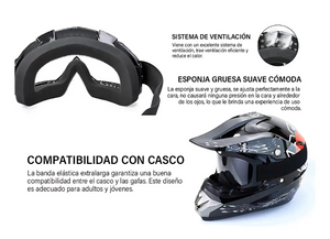 Goglesss Motocross Gafas Tacticas Anti Niebla (2 PARES)