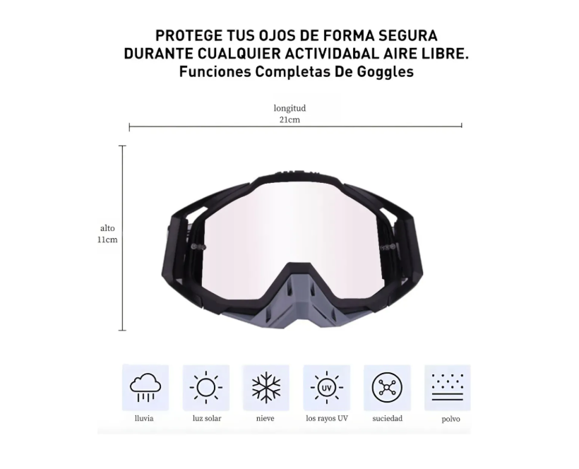 Goglesss Motocross Gafas Tacticas Anti Niebla (2 PARES)