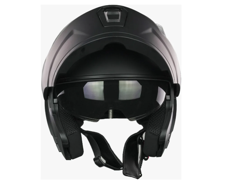Casco Negro Certificado Luz Led Abatible Ns Moto Dot Xbull