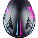 Casco Para Moto Mujer Kov Furia Kit Bun Negro Rosa Abatible Color Rosa Chicle