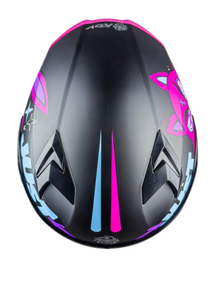 Casco Para Moto Mujer Kov Furia Kit Bun Negro Rosa Abatible Color Rosa Chicle