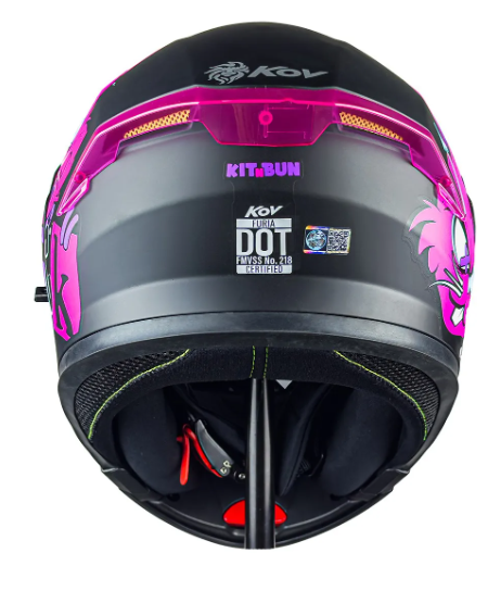 Casco Para Moto Mujer Kov Furia Kit Bun Negro Rosa Abatible Color Rosa Chicle
