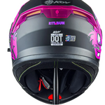 Casco Para Moto Mujer Kov Furia Kit Bun Negro Rosa Abatible Color Rosa Chicle