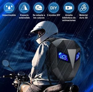 Mochila Impermeable Moto Con Ojos Led Para Casco