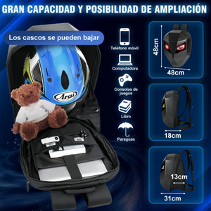 Mochila Impermeable Moto Con Ojos Led Para Casco