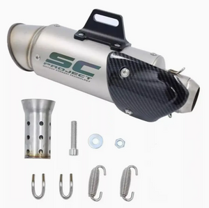 Escape para motocicleta, diámetro del silenciador de 51 mm, silenciador de carreras/silenciador , diseño soldado en forma de pez. Se adapta a la mayoría de motocicletas.