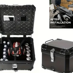 Maletero para Motocicleta de 4 Estaciones, Material Plástico PP, 45L/11.89 Galones, Capacidad Bolsa Equipaje, almacenamiento, Ropas y Accesorios