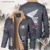 Chaqueta de calentamiento de algodón grueso para hombre con logotipo de motocicleta Honda: una chaqueta de hombre transpirable y protectora solar