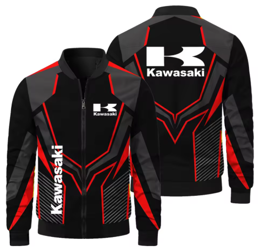 Nueva chaqueta con estampado Kawasaki para hombre, chaqueta informal para motocicleta, chaqueta de carreras para ciclismo al aire libre, ropa deportiva Kawasaki