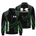 Nueva chaqueta con estampado Kawasaki para hombre, chaqueta informal para motocicleta, chaqueta de carreras para ciclismo al aire libre, ropa deportiva Kawasaki