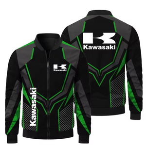 Nueva chaqueta con estampado Kawasaki para hombre, chaqueta informal para motocicleta, chaqueta de carreras para ciclismo al aire libre, ropa deportiva Kawasaki