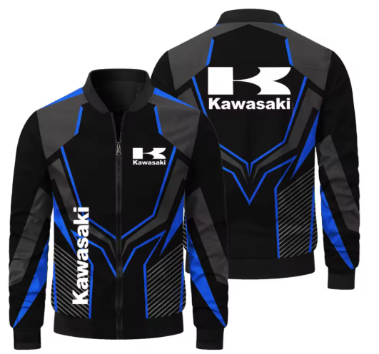 Nueva chaqueta con estampado Kawasaki para hombre, chaqueta informal para motocicleta, chaqueta de carreras para ciclismo al aire libre, ropa deportiva Kawasaki