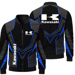 Nueva chaqueta con estampado Kawasaki para hombre, chaqueta informal para motocicleta, chaqueta de carreras para ciclismo al aire libre, ropa deportiva Kawasaki