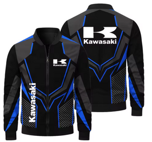 Nueva chaqueta con estampado Kawasaki para hombre, chaqueta informal para motocicleta, chaqueta de carreras para ciclismo al aire libre, ropa deportiva Kawasaki