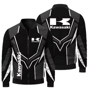 Nueva chaqueta con estampado Kawasaki para hombre, chaqueta informal para motocicleta, chaqueta de carreras para ciclismo al aire libre, ropa deportiva Kawasaki
