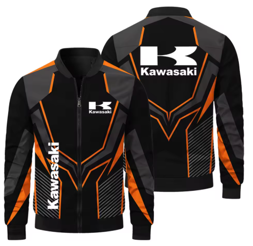 Nueva chaqueta con estampado Kawasaki para hombre, chaqueta informal para motocicleta, chaqueta de carreras para ciclismo al aire libre, ropa deportiva Kawasaki