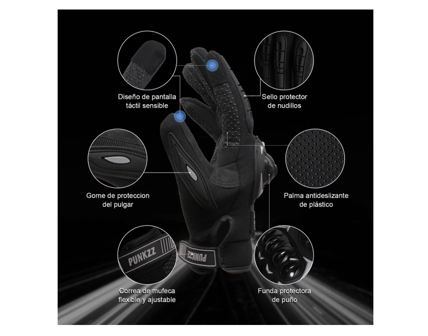 Guantes Proteccion Pantalla Táctil De Dedo Para Motocicleta (2 PARES)
