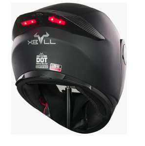 Casco Negro Certificado Luz Led Abatible Ns Moto Dot Xbull