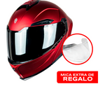 Casco Kov Orion Rojo Led  + Mica Extra