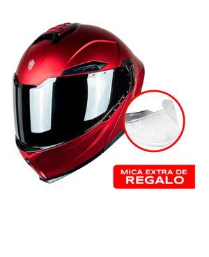 Casco Kov Orion Rojo Led  + Mica Extra