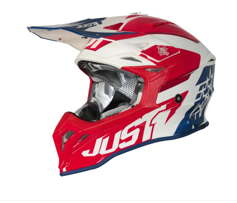 Casco Just1 J39 Stars Motocross Enduro Rj/az/bco