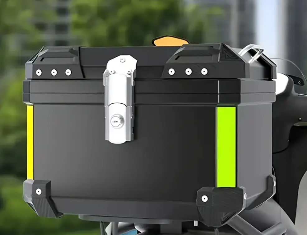 Maletero para Motocicleta de 4 Estaciones, Material Plástico PP, 45L/11.89 Galones, Capacidad Bolsa Equipaje, almacenamiento, Ropas y Accesorios