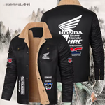 Chaqueta de calentamiento de algodón grueso para hombre con logotipo de motocicleta Honda: una chaqueta de hombre transpirable y protectora solar