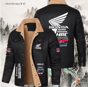 Chaqueta de calentamiento de algodón grueso para hombre con logotipo de motocicleta Honda: una chaqueta de hombre transpirable y protectora solar