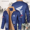 Chaqueta de calentamiento de algodón grueso para hombre con logotipo de motocicleta Honda: una chaqueta de hombre transpirable y protectora solar