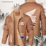 Chaqueta de calentamiento de algodón grueso para hombre con logotipo de motocicleta Honda: una chaqueta de hombre transpirable y protectora solar