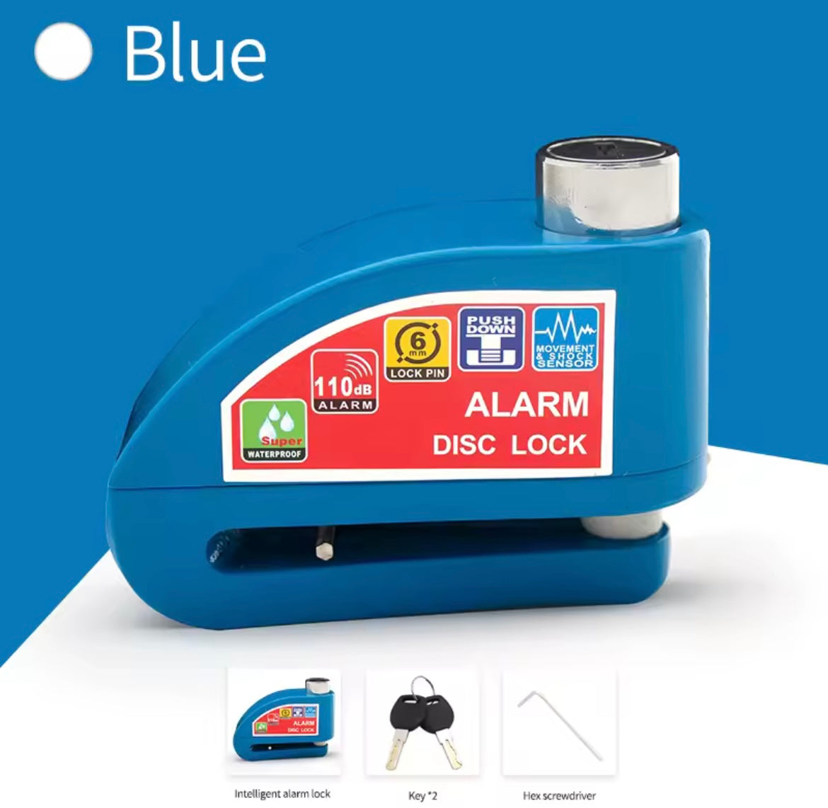 Candado de seguridad con alarma para bicicleta y motocicleta
