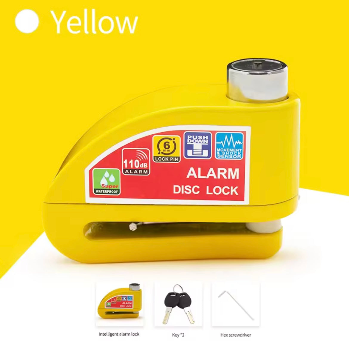 Candado de seguridad con alarma para bicicleta y motocicleta