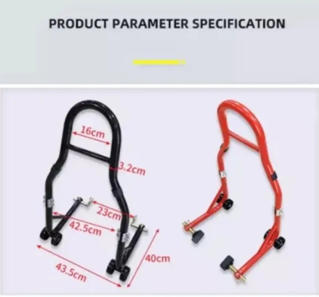 Juego Universal de Soporte de Elevación Delantero y Trasero para Motocicletas, Combo de Soporte de Brazo Oscilante para Motocicletas Deportivas, Construcción de Acero Pesado