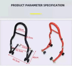 Juego Universal de Soporte de Elevación Delantero y Trasero para Motocicletas, Combo de Soporte de Brazo Oscilante para Motocicletas Deportivas, Construcción de Acero Pesado