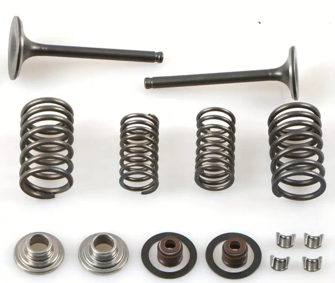 Kit de 16 válvulas de motor de motocicleta de 125 cc, juego de válvulas de admisión y escape de acero con resortes y sellos